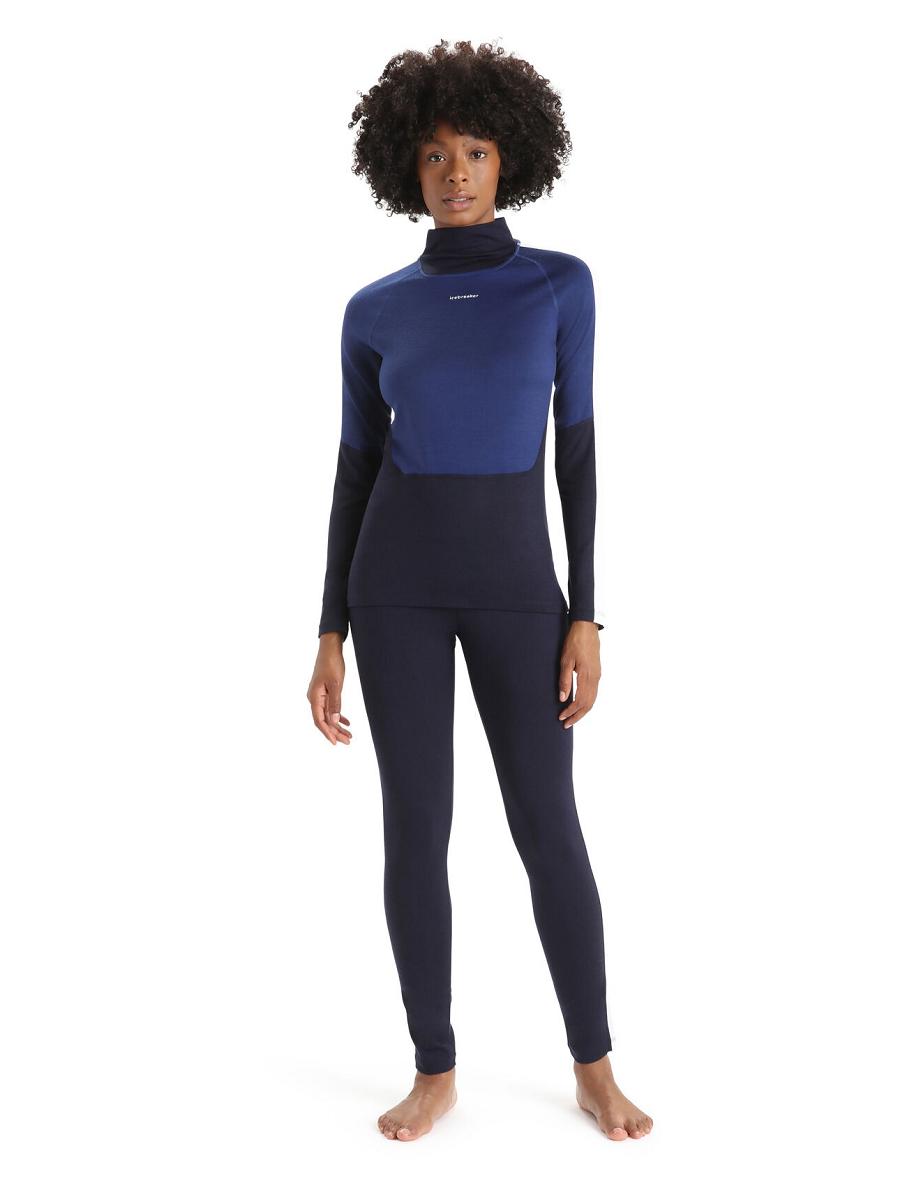 Base Layers Icebreaker Merino 200 Sonebula Thermal Leggings Femme Bleu Marine Blanche | FR 1855YXFU